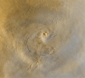 Arsia Mons spiral cloud in 2003 at Ls 173