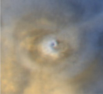 Arsia Mons spiral cloud in 2005 at sLs 166