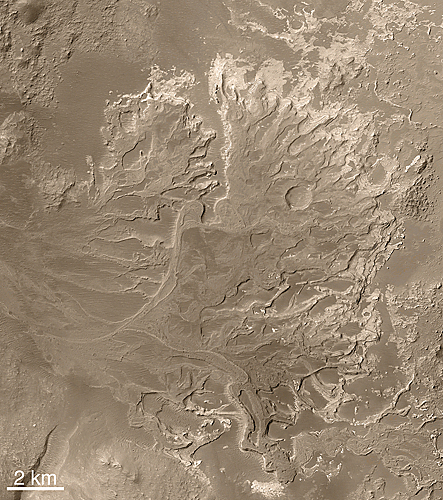 Fossil delta in Eberswalde Crater, formerly 'Holden NE Crater' on Mars
