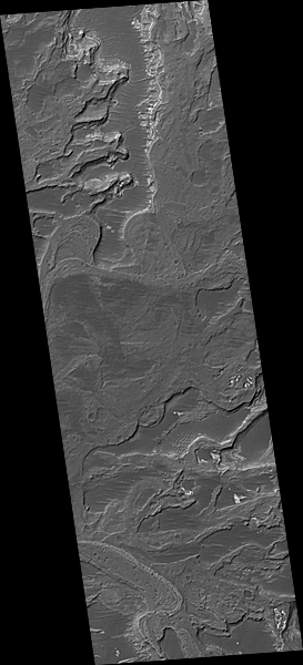 MOC full-resolution (1.5 m/pixel) view of a portion of Eberswalde delta, image R19-02022