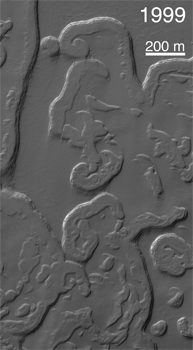 View of the south polar scarps in 1999