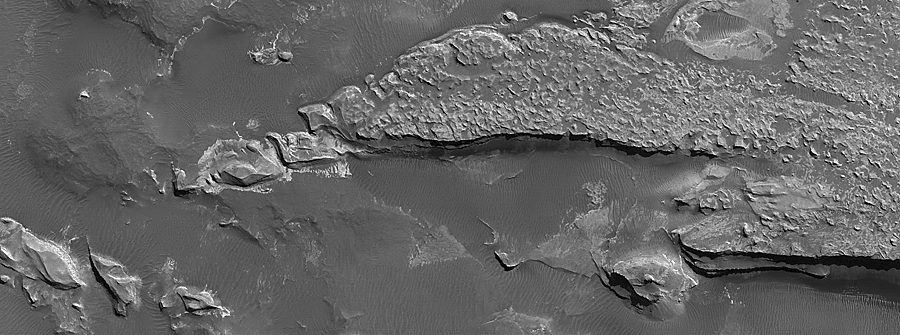 Light-toned rock exposure on Mars.