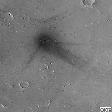 Large file; grayscale view of the impact site.